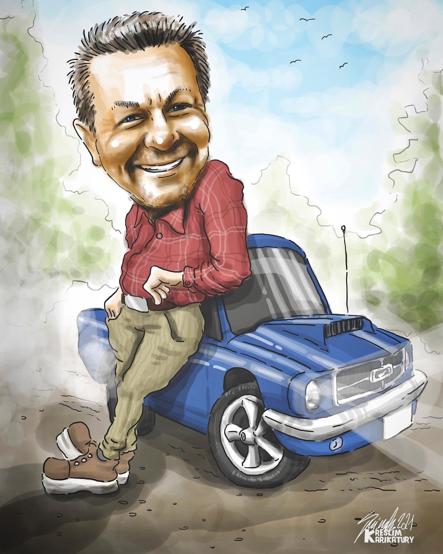Karikatura – s autem